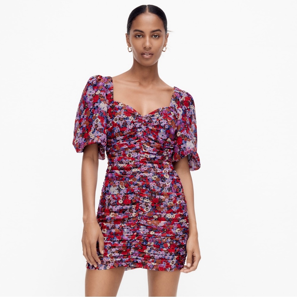 Zara Floral Dress with Draping